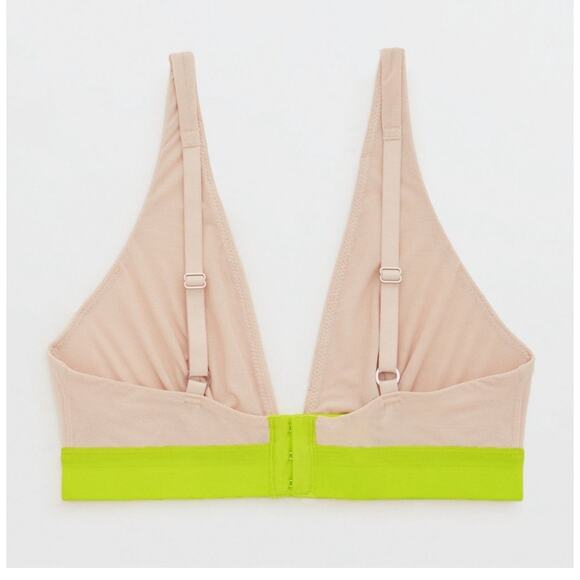 AERIE SMOOTHEZ MESH PLUNGE BRALETTE Sand size L NWT - Picture 3 of 6